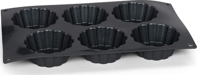 Tavë Patisse mini cake pan, silikon, 29 x 17 cm, 6 forma, e zezë