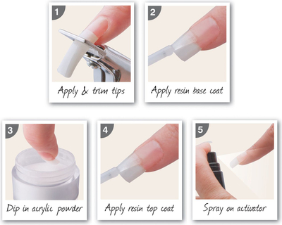 Set për thonj akrilik Rio Beauty Quick Dip, pluhur akrilik transparent, sistem me zhytje, transparent