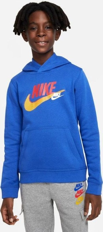 Дуксер со капаче Nike GFX Primary, за деца, флис, сина