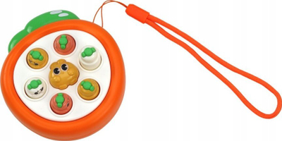 Loja mini Leantoys Wac a Mole Carrots, lodër shkathtësie, portokalli