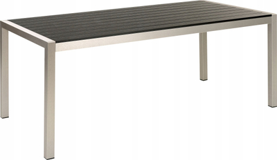 Tavolinë kopshti Beliani Vernio, 180x90cm, metal alumini, e zezë