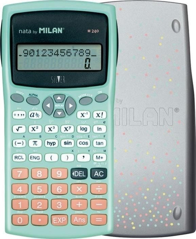 Kalkulator shkencor Milan Silver, 240 funksione, ekran LCD, ngjyrë argjendtë
