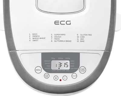 Makinë buke ECG PCB 82120, 12 programe, ekran LCD, gri me të bardhë
