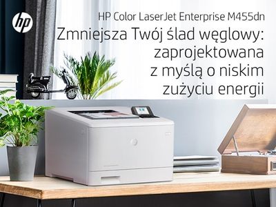 Печатач HP Color LaserJet Enterprise M455dn, ласерски во боја, бел