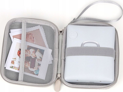 Kuti mbrojtëse LoveInstant për Instax Mini EVO dhe Mini LiPlay, që s’e hyn uji, me rrip, gri e çelët