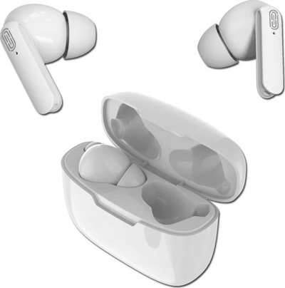 Kufje pa tela 2GO Dynamic TWS, Bluetooth 5.0, me kuti kariku, të bardha