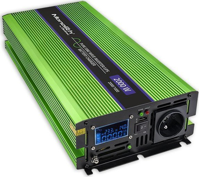 Inverter UPS Qoltec Monolith 51942, 2000W, hyrje 12V dalje 230V, jeshil