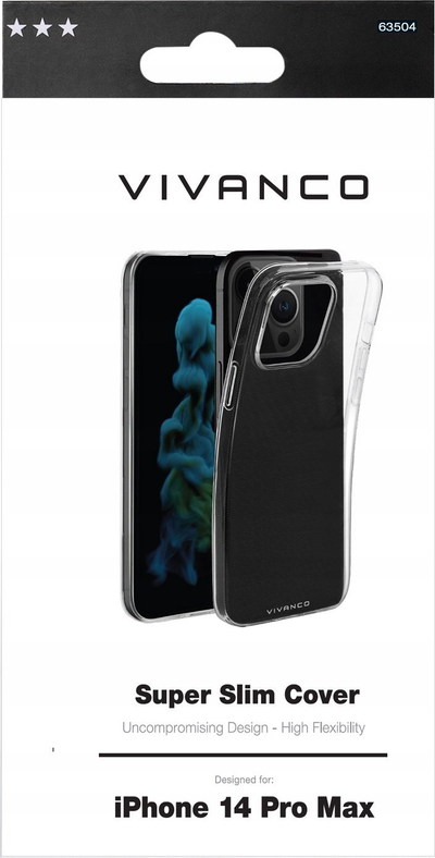 Këllëf telefoni Vivanco Super Slim për iPhone 14 Pro Max, TPU, transparent