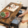 Kitchen island Oskar kki003b01, 119x45x91 cm, stil rustik, i zi me kafe