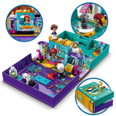 Set lodër LEGO Disney The Little Mermaid Story Book 43213, me figurina, për kalamaj