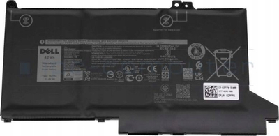 Bateri për laptop Dell, 42WHR, 3 qeliza, e zezë