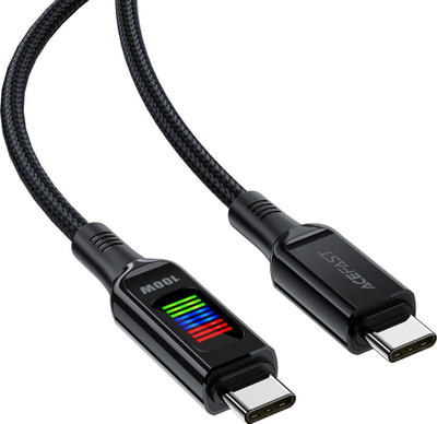 Kabllo USB Acefast C7-03 USB-C në USB-C, 1.2 m, 100W, e zezë