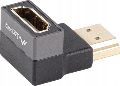 Adapter HDMI Lanberg 2.1, kënd 90° poshtë, 8K, 4K 240Hz, gri