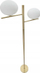 Lampë dyshemeje Glamy Oval, 51x24x180 cm, metal ngjyrë ari, sfera xhami të bardha