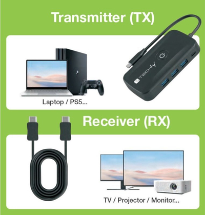 Adapter video pa tela Techly 5 in 1 USB C Hub, 3x USB 3.0, PD 100W, i zi