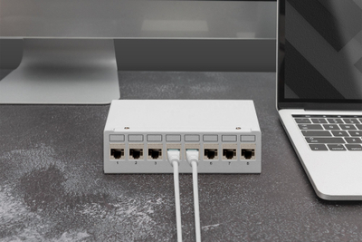 Panel rrjeti Digitus ZUB, modular, për tavolinë, gri