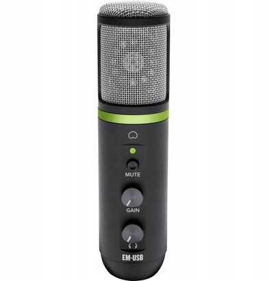 Mikrofon kondensator Mackie EM-USB, USB, për streaming, i zi