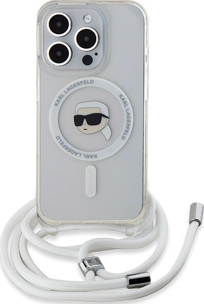 Mbulesë telefoni Karl Lagerfeld Crossbody IML Karl Head për iPhone 15 Pro Max, MagSafe, transparente