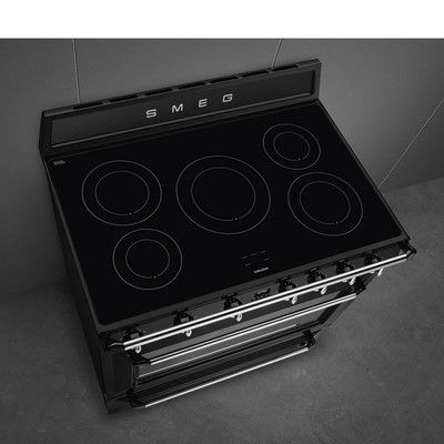 Sobë SMEG Victoria Aesthetic TR90IBL2, 90x60 cm, 10600 W, e zezë