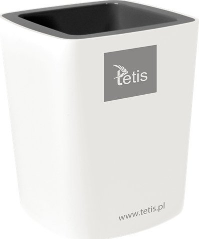 Mbajtëse stilolapsash Tetis Grey, plastike, 100 x 80 x 80 mm, gri