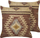 Set jastëkësh për zbukurim BEEL, 45x45 cm, jute, me model gjeometrik shumëngjyrësh