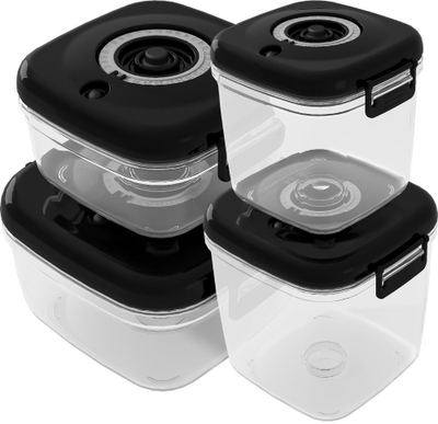Set ena me vakum MG HOME Clever Kitchen, 4 copë, me pompë, të zeza