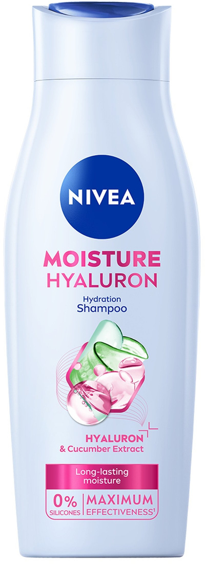 Shampo flokësh Nivea Moisture Hyaluron Hydration, 250ml, për flokë normalë në të thatë