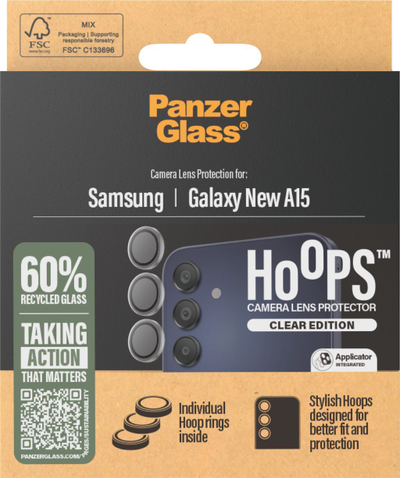 Mbrojtës lente PanzerGlass Hoops për Samsung Galaxy A16, xham i tejdukshëm