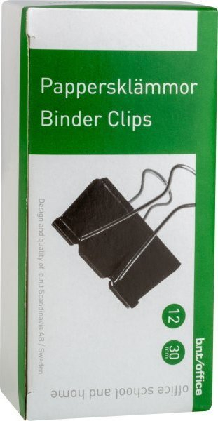 Kapëse dokumentesh bnt Foldback, 30mm, e zezë