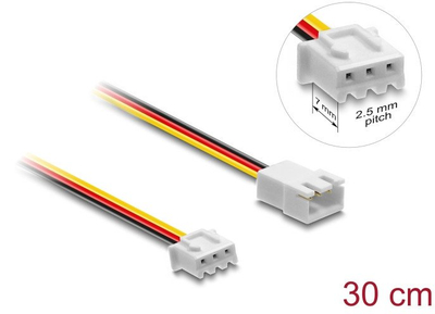 Kabllo zgjatuese për ventilator PC Delock, 3 pin, plug to socket, e zezë