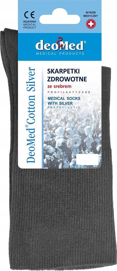 Çorape mjekësore DeoMed Cotton Silver, pambuk me jone argjendi, pa qepje, blu