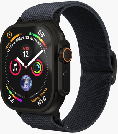 Rrip ore Vonmählen Classic Nylon Loop, për Apple Watch 42 44 45 49mm, najlon, blu navy