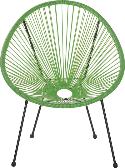 Karrige kopshti Beliani ACAPULCO II, PE rattan, këmbë çeliku, jeshile