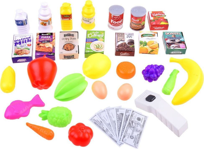 Set lodër supermarket Market Shopping, 44 pjesë, me karrocë blerjesh, shumëngjyrësh