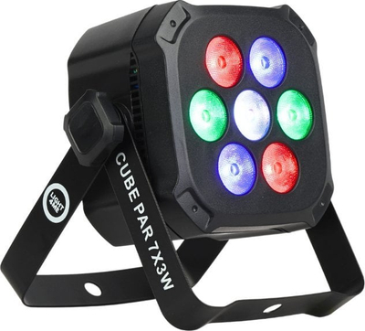Reflektor LED Light4Me Cube Par 7x3W, RGB, me DMX, i zi