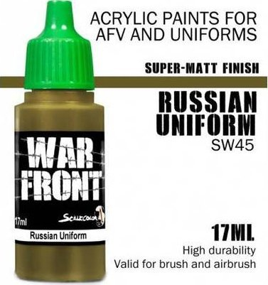 Bojë akrilike Scale75 WarFront Russian Uniform, 17ml, super mat, jeshile ushtarake