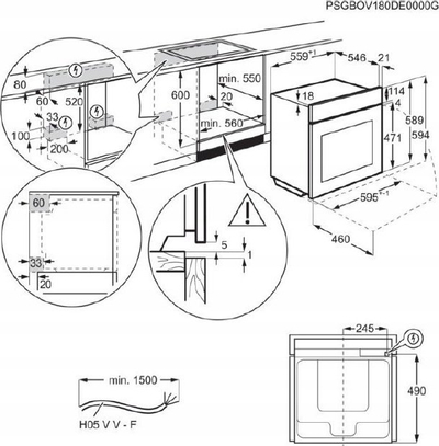 Furrë inkaso Electrolux COE7P31X, elektrike 71L, pastrim pirolitik, inox e zezë
