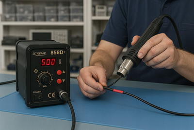Станица за лемење со топол воздух Xtreme Station Solder PR-ZD-858D+, 800W, 100°C-500°C, сива