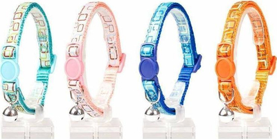 Qafore për mace Duvo+ Cat Collar Squares, 20–30 cm, me zile sigurie, shumëngjyrëshe