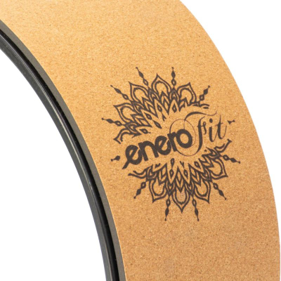 Rrotë joga Enero Fit prej tape (cork), 32 cm, tape natyrale, e zezë