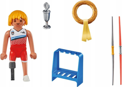 Set lojë Playmobil Javelin Throw Simulator Game, me figurë, me aksesorë sportivë, shumëngjyrësh