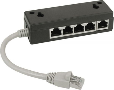 Ndarës ISDN InLine 69935, 5x RJ45 femër, kabllo 15 cm, gri