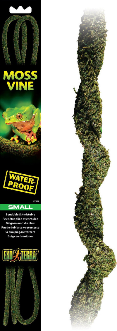 Hardhi dekorative për terrarium Exo Terra Bendable Moss Vine Small, e përdrishme, që s’e ha uji, me ngjyrë si natyrale