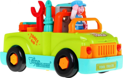Lodër kamion HOLA Little Mechanic, me vegla montimi, me drita dhe tinguj, shumëngjyrësh