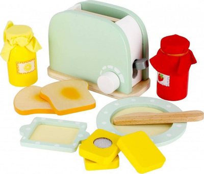 Set lojë kuzhine Mega Creative TOASTER WOOD, tostierë druri, me aksesorë, shumëngjyrësh