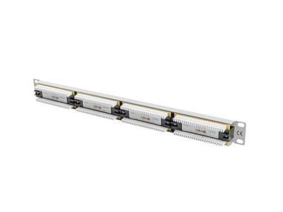 Patch panel Lanberg PPU5-1024-S, 24 porta RJ-45, Cat5 Cat5e, 1U, i bardhë