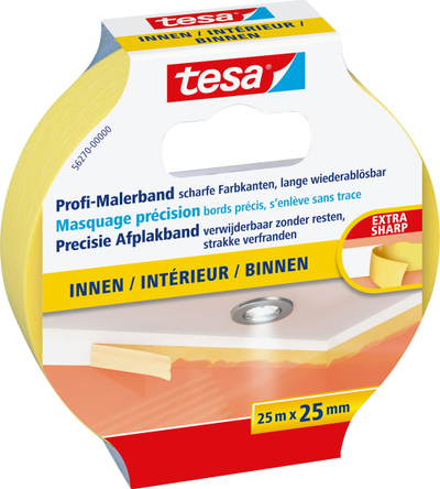Shirit maskues Tesa Precision Indoor 56270, 25mm x 25m, i verdhë