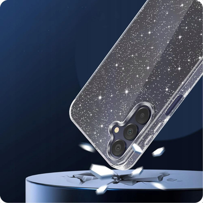 Mbulesë telefoni Tech-Protect FlexAir për Samsung Galaxy A56 5G, TPU i butë, me glitter, transparente