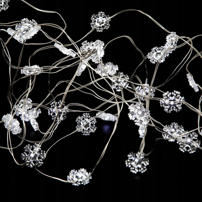 Girlandë dritash Fééric Snowflake, 60 LED, 1.2 m, të bardha
