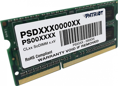 Memorie RAM laptop Patriot Signature PSD34G16002S, 4GB DDR3, 1600MHz, SODIMM